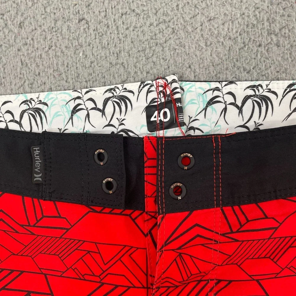 Hurley Board Shorts Men 40 Red Gradient Beach Surf Swim